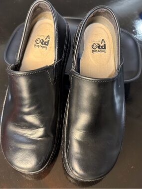 Timberland PRO Black Leather Slip-On Work Clogs